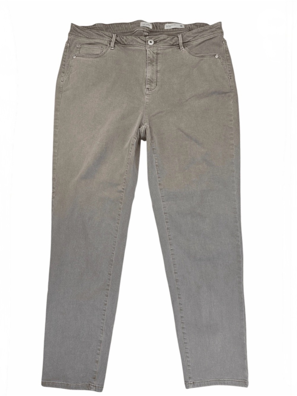 J. Jill Denim Classic Women's Authentic Slim Fit Ankle Jeans Sz 10P Gray Beige